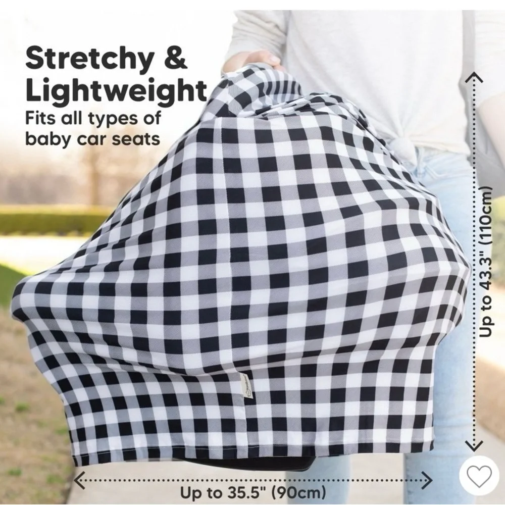 Starry Gray Multi-Use Baby Car Seat Cover - Like New! - Picture 6 of 7